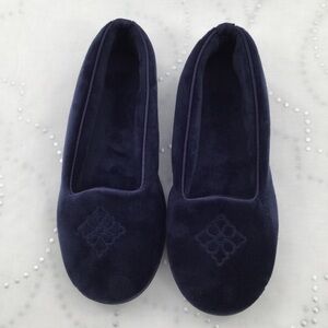 Dearfoam Navy velvety Super padded soft slippers